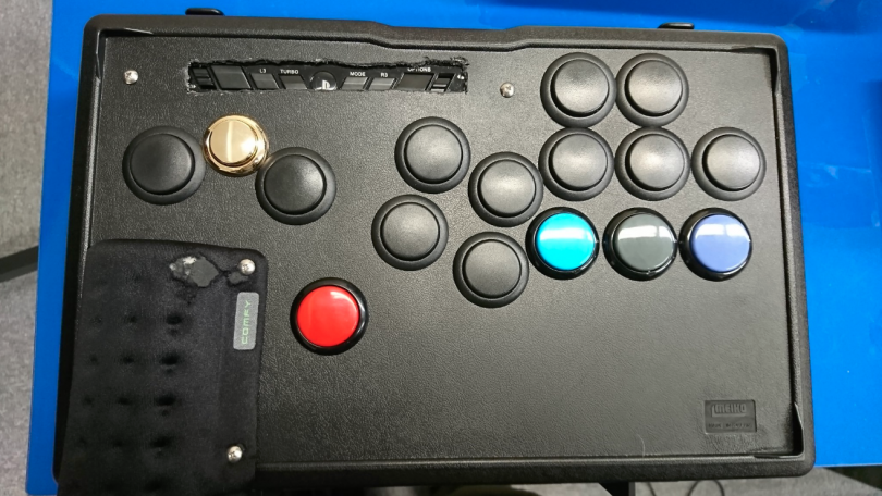 レバーレスコントローラー アケコン HitBox 自作 11ボタン ブルー 