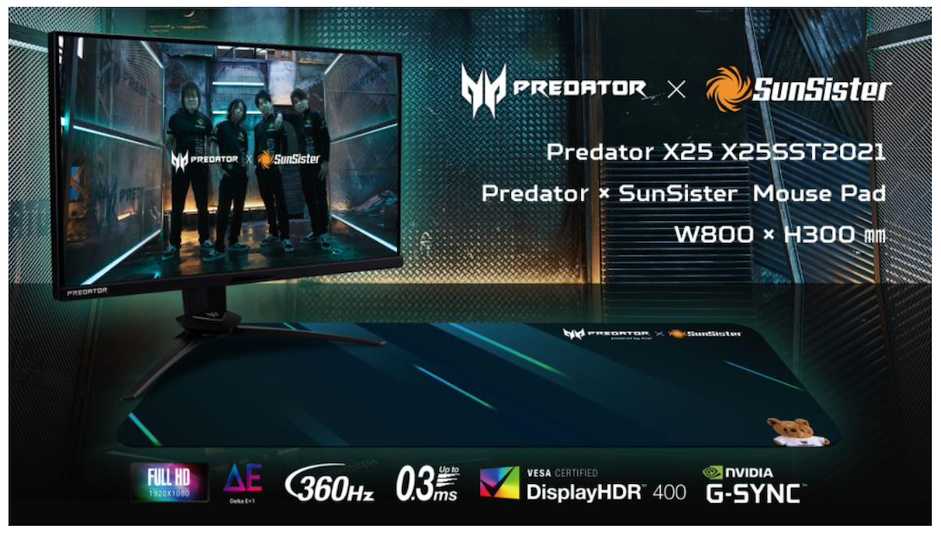 360Hz＋1ms＋IPS＋G-Sync対応】Acerから「SunSister」との