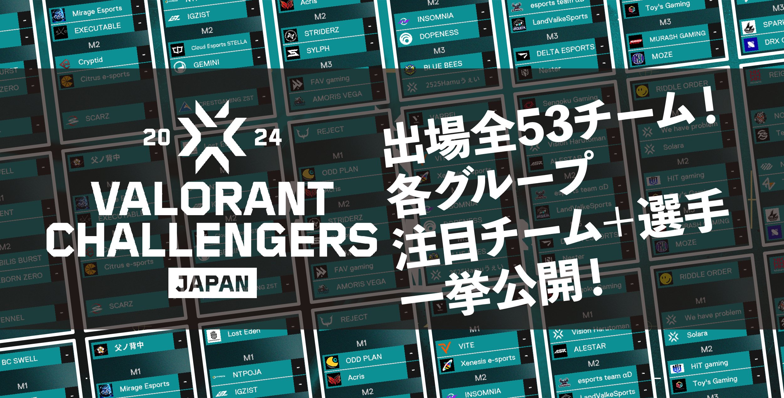 【VALORANT】注目の8チーム徹底解説！——国内リーグ「Challengers Japan 2024 Split1」がまもなく開幕！